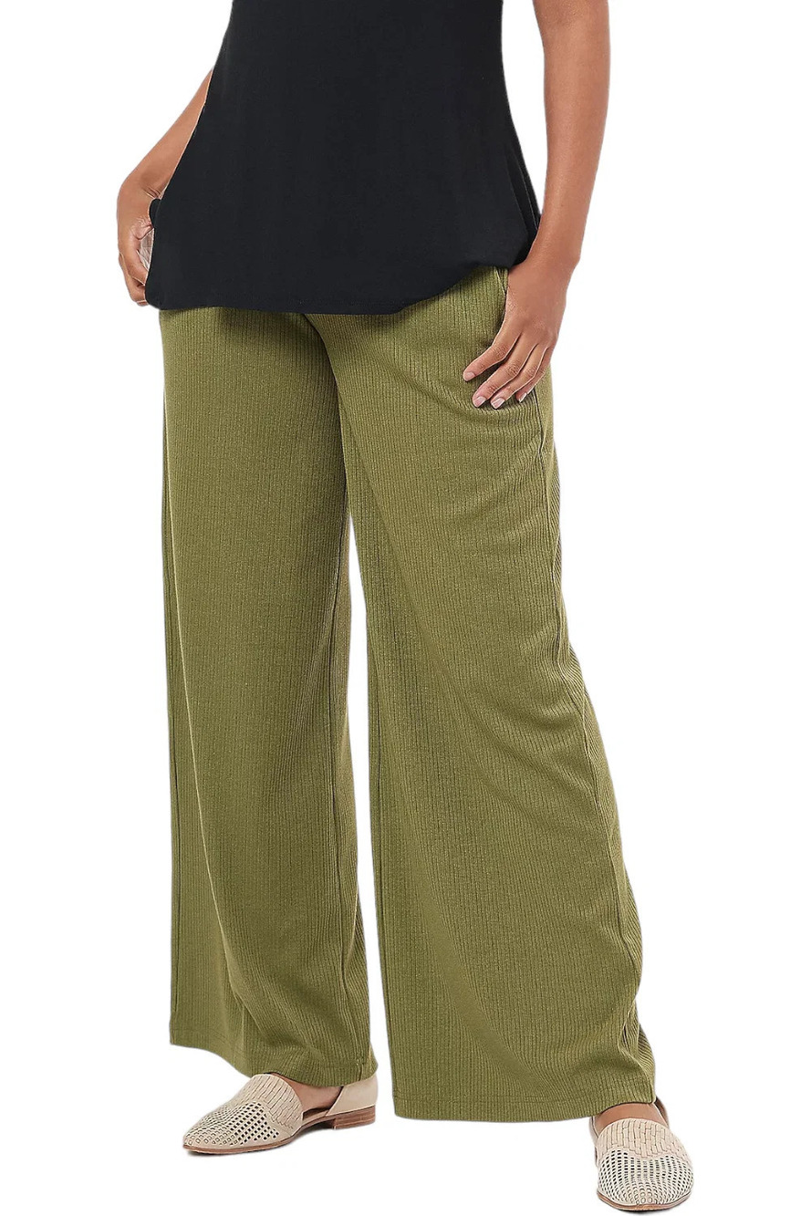 All Worthy Hunter McGrady Wide Leg Rib Pants Capulet Olive - Tall